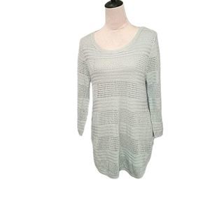 New York and Company Mint Green Shimmery/metallic  Open Knit Sweater . S…